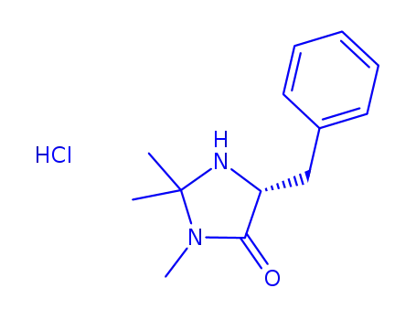 Molecular Structure of 323196-43-6 ((5R)-2,2,3-TRIMETHYL-5-PHENYLMETHYL-4-IMIDAZOLIDINONE MONOHYDROCHLORIDE)