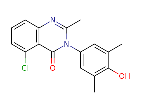 27945-51-3,5-chloro-3-(4-hydroxy-3,5-dimethylphenyl)-2-methylquinazolin-4(3H)-one,4(3H)-Quinazolinone,5-chloro-3-(4-hydroxy-3,5-xylyl)-2-methyl- (8CI); SRC 680