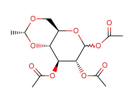 Molecular Structure of 29587-07-3 (1,2,3-TRI-O-ACETYL-4,6-O-ETHYLIDENE-D-GLUCOPYRANOSE)