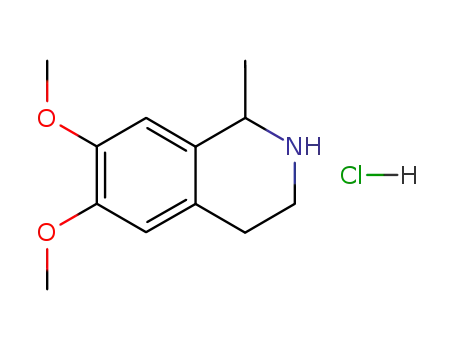 Molecular Structure of 63283-42-1 (6,7-DIMETHOXY-1-METHYL-1,2,3,4-TETRAHYDROISOQUINOLINE HYDROCHLORIDE, 99)