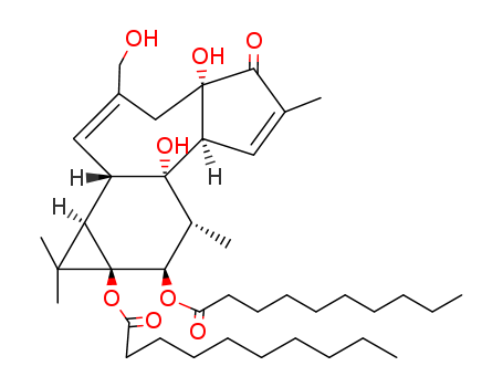 Decanoic acid,1,1'-[(1aR,1bS,4aS,7aS,7bS,8R,9R,9aS)-1,1a,1b,4,4a,5,7a,7b,8,9-decahydro-4a,7b-dihydroxy-3-(hydroxymethyl)-1,1,6,8-tetramethyl-5-oxo-9aH-cyclopropa[3,4]benz[1,2-e]azulene-9,9a-diyl]ester(27536-56-7)