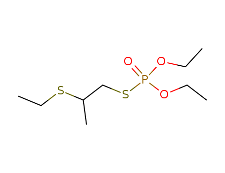 27807-79-0,O,O-diethyl S-[2-(ethylsulfanyl)propyl] phosphorothioate,1-Propanethiol,2-(ethylthio)-, S-ester with O,O-diethyl phosphorothioate (8CI); 1-Propanethiol,2-(ethylthio)-, diethyl phosphate (8CI)