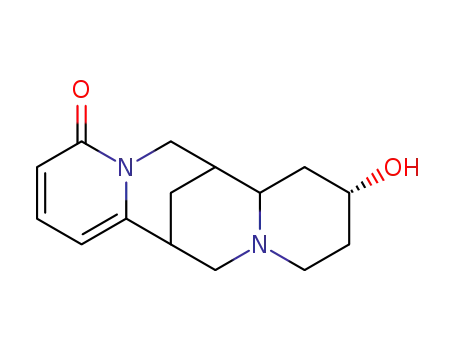 Molecular Structure of 27773-56-4 ((7alpha,9alpha)-13-hydroxy-3,4,5,6-tetradehydrospartein-2-one)