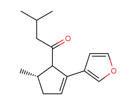 Molecular Structure of 32531-48-9 (1-Butanone,1-[(1S,5S)-2-(3-furanyl)-5-methyl-2-cyclopenten-1-yl]-3-methyl-)