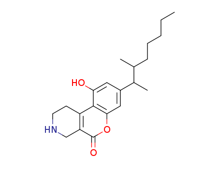 27388-70-1,8-(1,2-Dimethylheptyl)-1,2,3,4-tetrahydro-10-hydroxy-5H-[1]benzopyrano[3,4-c]pyridin-5-one,10-Hydroxy-8-(3-methyl-2-octyl)-5-oxo-1,2,3,4-tetrahydro-5H-[1]benzopyrano[3,4-c]pyridine