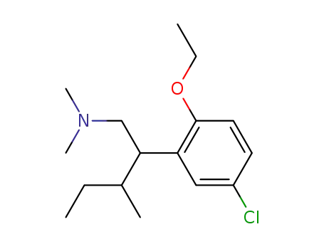 Molecular Structure of 27684-92-0 (5-Chloro-2-ethoxy-N,N-dimethyl-β-(1-methylpropyl)benzeneethanamine)