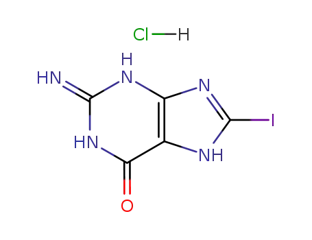 Molecular Structure of 21323-46-6 (2-amino-8-iodo-5,9-dihydropurin-6-one)