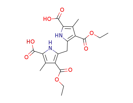 Molecular Structure of 6305-92-6 (5-[(5-carboxy-3-ethoxycarbonyl-4-methyl-1H-pyrrol-2-yl)methyl]-4-ethox ycarbonyl-3-methyl-1H-pyrrole-2-carboxylic acid)