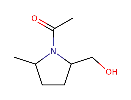 Molecular Structure of 28115-45-9 (2-Pyrrolidinemethanol, 1-acetyl-5-methyl-, cis- (8CI))