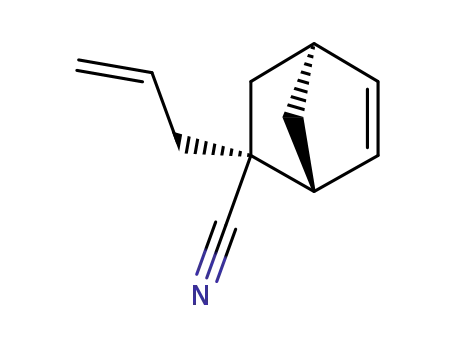 Molecular Structure of 28144-18-5 ((2S)-2-(prop-2-en-1-yl)bicyclo[2.2.1]hept-5-ene-2-carbonitrile)