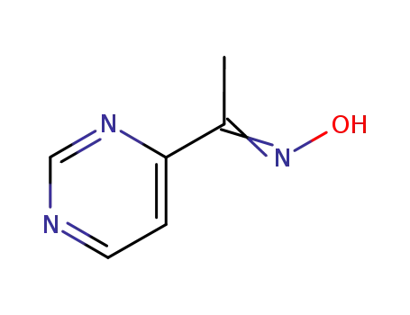 Molecular Structure of 28648-80-8 (Ethanone, 1-(4-pyrimidinyl)-, oxime (9CI))