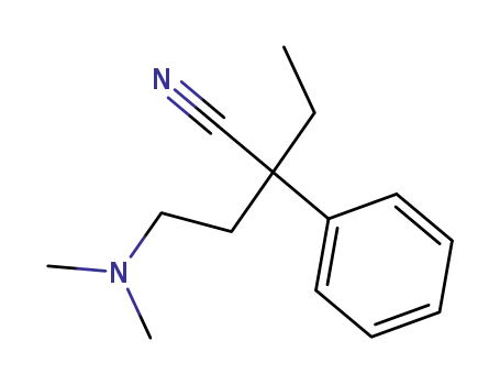 Molecular Structure of 2809-44-1 (4-dimethylamino-2-ethyl-2-phenyl-butanenitrile)