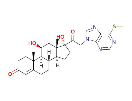 Pregn-4-ene-3,20-dione,11,17-dihydroxy-21-[6-(methylthio)-9H-purin-9-yl]-, (11b)- cas  21170-29-6