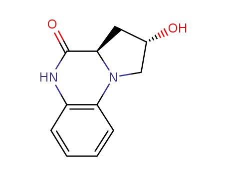 Molecular Structure of 214143-83-6 (Pyrrolo[1,2-a]quinoxalin-4(5H)-one,1,2,3,3a-tetrahydro-2-hydroxy-, (2S,3aR)-)