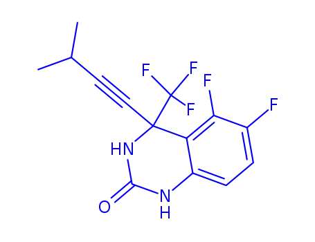 Molecular Structure of 214287-72-6 (5,6-difluoro-4-(3-methylbut-1-yn-1-yl)-4-(trifluoromethyl)-3,4-dihydroquinazolin-2(1H)-one)
