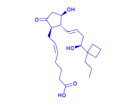 Molecular Structure of 212310-16-2 (9-OXO-11ALPHA,16R-DIHYDROXY-17-CYCLOBUTYL-5Z,13E-DIEN-1-OIC ACID)