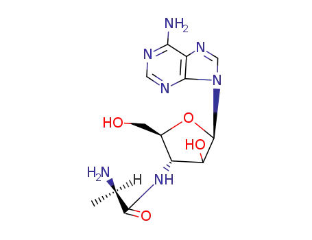Molecular Structure of 28328-44-1 (2-amino-N-[5-(6-amino-9H-purin-9-yl)-4-hydroxy-2-(hydroxymethyl)tetrahydrofuran-3-yl]propanamide (non-preferred name))