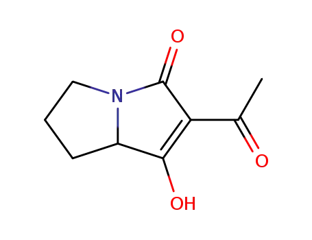 Molecular Structure of 2113-85-1 (3H-Pyrrolizin-3-one,2-acetyl-5,6,7,7a-tetrahydro-1-hydroxy-(7CI,8CI,9CI))