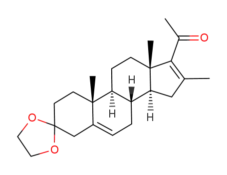 Molecular Structure of 115040-38-5 (3,3-ethylenedioxy-16-methylpregna-5,16-dien-20-one)