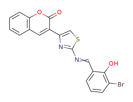 3-(2-(((2-hydroxy-3-bromophenyl)methylene)amino)-4-thiazolyl)-2H-1-benzopyran-2-one