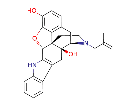 Molecular Structure of 342884-62-2 ((4BS,8R,8AS,14BR)-5,6,7,8,14,14B-HEXAHYDRO-7-(2-METHYL-2-PROPENYL)-4,8-METHANOBENZOFURO[2,3-A]PYRIDO[4,3-B]CARBAZOLE-1,8A(9H)-DIOL HYDROCHLORIDE)