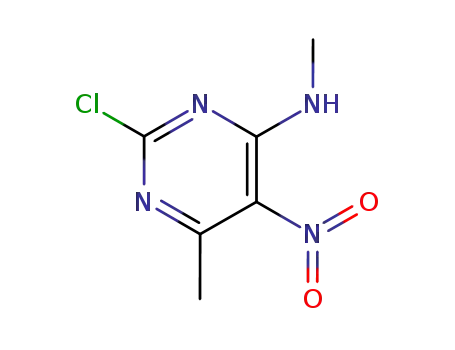 Molecular Structure of 5177-14-0 (2-chloro-N,6-dimethyl-5-nitropyrimidin-4-amine)