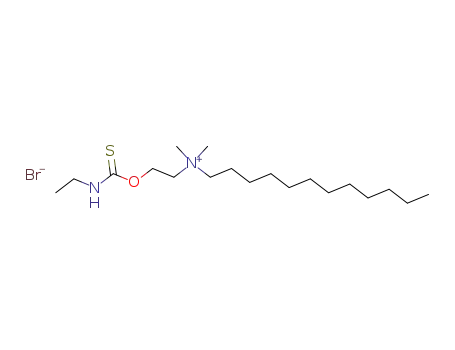 Molecular Structure of 34523-95-0 (N-{2-[(ethylcarbamothioyl)oxy]ethyl}-N,N-dimethyldodecan-1-aminium bromide)