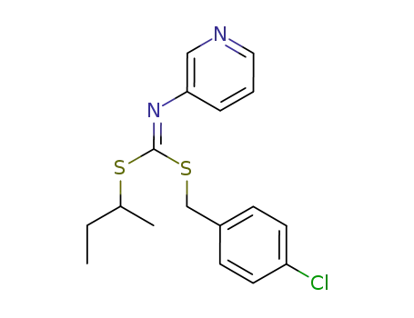 Molecular Structure of 34763-22-9 ((4-Chlorophenyl)methyl 1-methylpropyl-3-pyridinylcarbonimidodithioate)