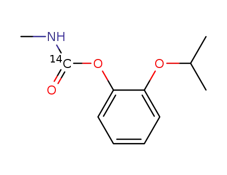 Molecular Structure of 34491-10-6 (2-(propan-2-yloxy)phenyl methyl(~14~C)carbamate)