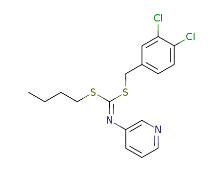 Molecular Structure of 34763-43-4 (Butyl (3,4-dichlorophenyl)methyl-3-pyridinylcarbonimidodithioate)