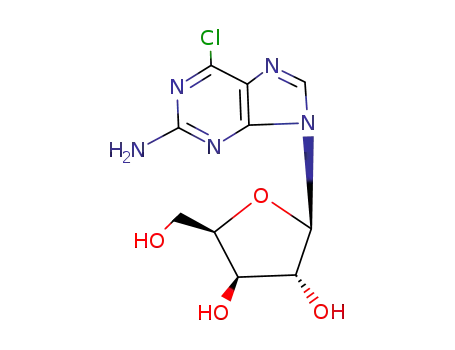Molecular Structure of 34793-10-7 (9H-Purin-2-amine,6-chloro-9-β-D-xylofuranosyl-)
