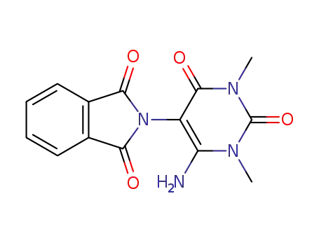 Molecular Structure of 34576-18-6 (1H-Isoindole-1,3(2H)-dione,  2-(6-amino-1,2,3,4-tetrahydro-1,3-dimethyl-2,4-dioxo-5-pyrimidinyl)-)