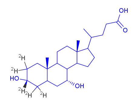 Molecular Structure of 347841-46-7 (URSODEOXYCHOLIC-2,2,4,4-D4 ACID)
