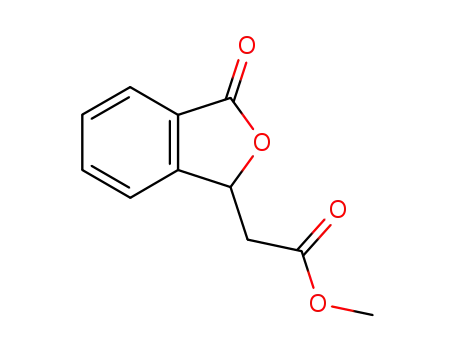 Molecular Structure of 3453-60-9 ((3-OXO-1,3-DIHYDRO-ISOBENZOFURAN-1-YL)-ACETIC ACID METHYL ESTER)
