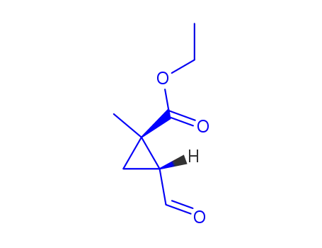 Molecular Structure of 439913-11-8 (Cyclopropanecarboxylic acid, 2-formyl-1-methyl-, ethyl ester, (1R,2R)- (9CI))
