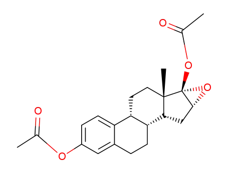Molecular Structure of 34990-88-0 (16,17-Epoxy-3,17-dihydroxyestra-1,3,5(10)-triene-3,17-diacetate)