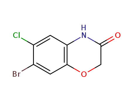 Molecular Structure of 5791-56-0 (2H-1,4-Benzoxazin-3(4H)-one, 7-bromo-6-chloro-)