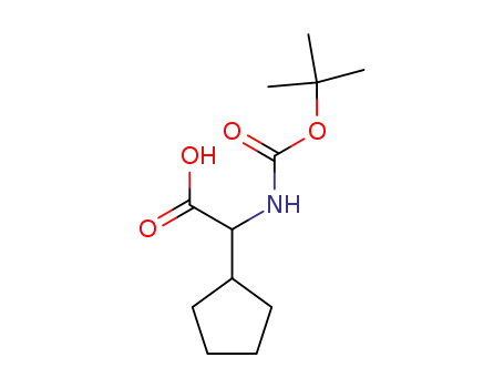 Molecular Structure of 35264-06-3 ((S)-TERT-BUTOXYCARBONYLAMINO-CYCLOPENTYL-ACETIC ACID)