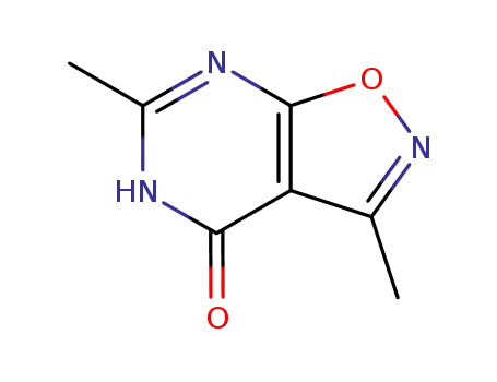 Molecular Structure of 35258-88-9 (Isoxazolo[5,4-d]pyrimidin-4(5H)-one, 3,6-dimethyl- (9CI))