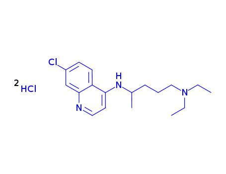 Molecular Structure of 3545-67-3 (N4-(7-chloro-4-quinolyl)-N1,N1-diethylpentane-1,4-diamine dihydrochloride)