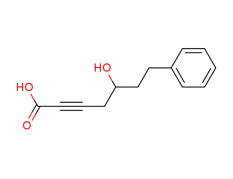 Molecular Structure of 36185-10-1 (5-hydroxy-7-phenylhept-2-ynoic acid)