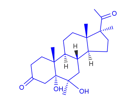Molecular Structure of 3577-69-3 (Pregnane-3,20-dione, 5,6-dihydroxy-6,17-dimethyl-, (5α,6)-)