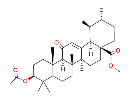 Molecular Structure of 22425-72-5 (Urs-12-en-28-oic acid,3-(acetyloxy)-11-oxo-, methyl ester, (3b)-)
