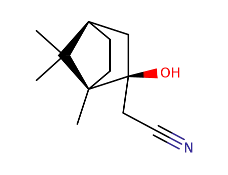 Molecular Structure of 366013-95-8 (Bicyclo[2.2.1]heptane-2-acetonitrile, 2-hydroxy-1,7,7-trimethyl-, (1R,2S,4R)- (9CI))