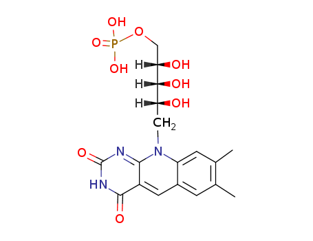 36408-16-9,5-deaza-FMN,Pyrimido[4,5-b]quinoline,D-ribitol deriv.; 5-Deaza FMN; 5-Deazaflavin mononucleotide; 5-Deazariboflavine5'-phosphate; NSC 168199