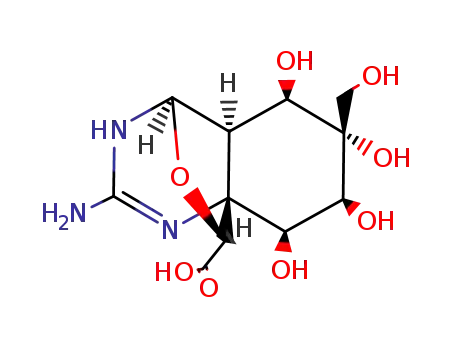 5,6,7,8-Tetrahydroxy-6-(hydroxymethyl)-2-iminooctahydro-1H-4,8a-(epoxymethano)quinazoline-9-carboxylic acid