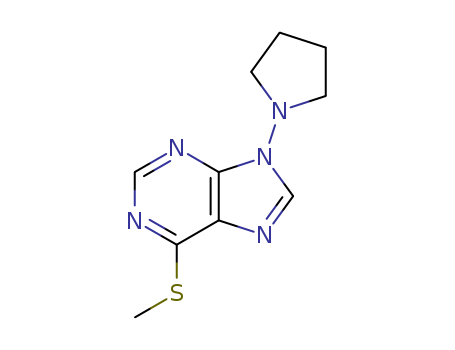 9H-Purine,6-(methylthio)-9-(1-pyrrolidinyl)-
