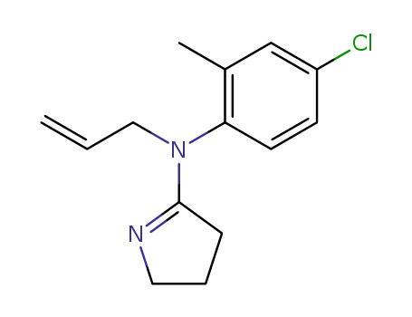 Molecular Structure of 32854-94-7 (N-(4-chloro-2-methyl-phenyl)-N-prop-2-enyl-4,5-dihydro-3H-pyrrol-2-ami ne)