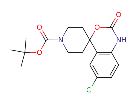 Molecular Structure of 346701-12-0 (5-CHLORO-1,2-DIHYDRO-2-OXO-SPIRO[3H-INDOLE-3,4'-PIPERIDINE]-1'-CARBOXYLIC ACID 1,1-DIMETHYLETHYL ESTER)