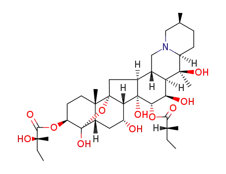 4,7,14,16,20-Pentahydroxy-15-[(2-methylbutanoyl)oxy]-4,9-epoxycevan-3-yl 2-hydroxy-2-methylbutanoate